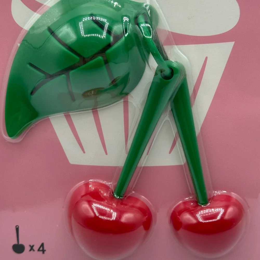 OTOTO Mon Cherry Measuring Spoons‎ & Egg Separator Set Red Green NEW